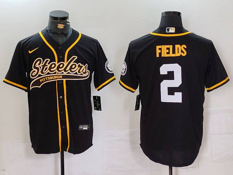Men Pittsburgh Steelers 2 Fields Black Joint Name 2024 Nike Limited NFL Jersey style 1